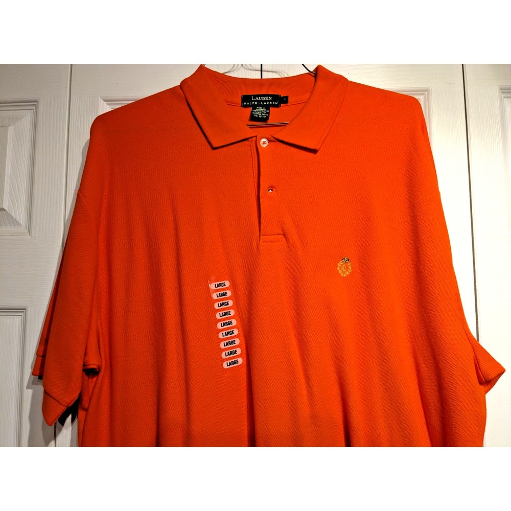 NEW Lauren Ralph Lauren Men (L) Tall Polo Cotton Shirt LRL Crown/Crest Logo Golf